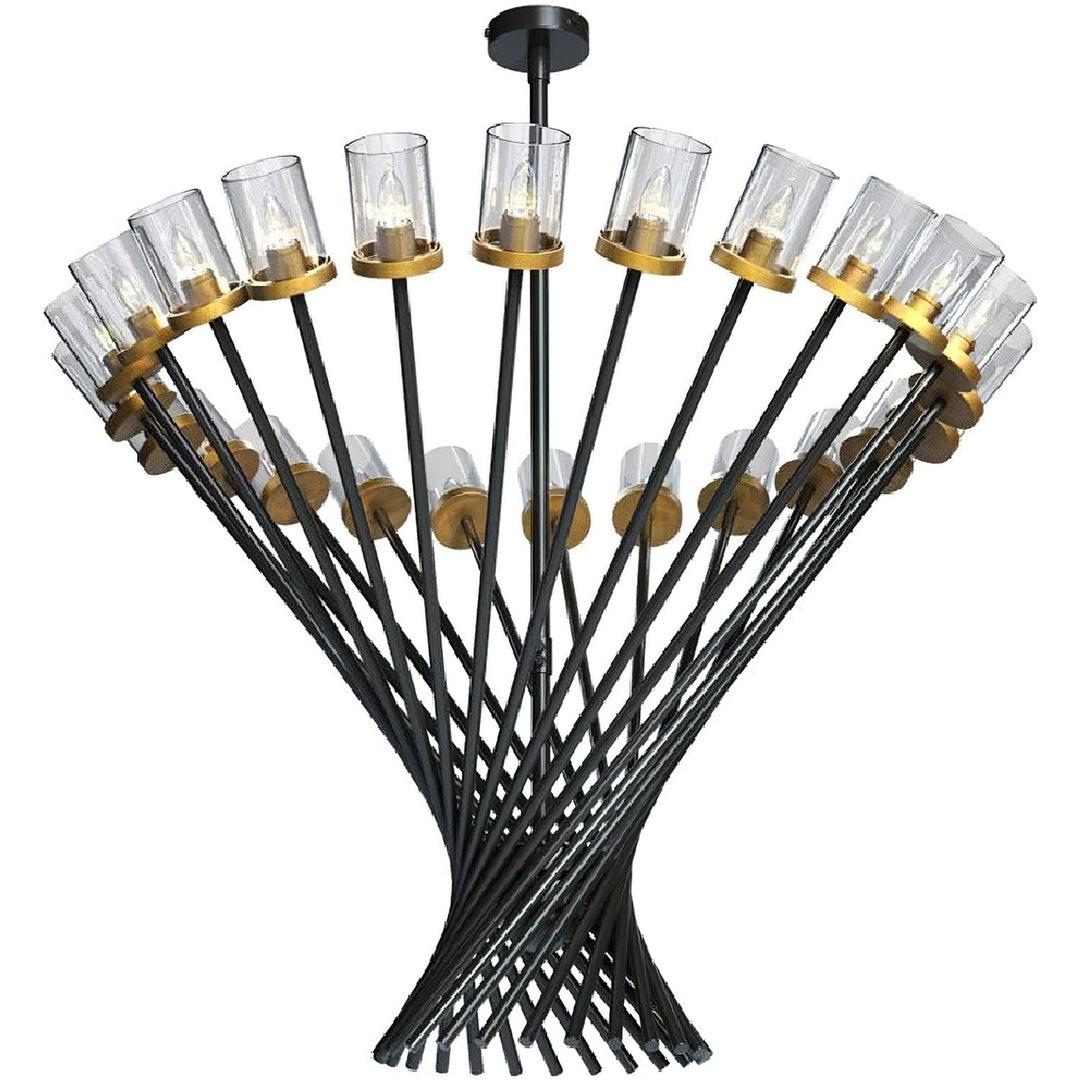 Phoenix X Sculptural Wrought Iron Chandelier