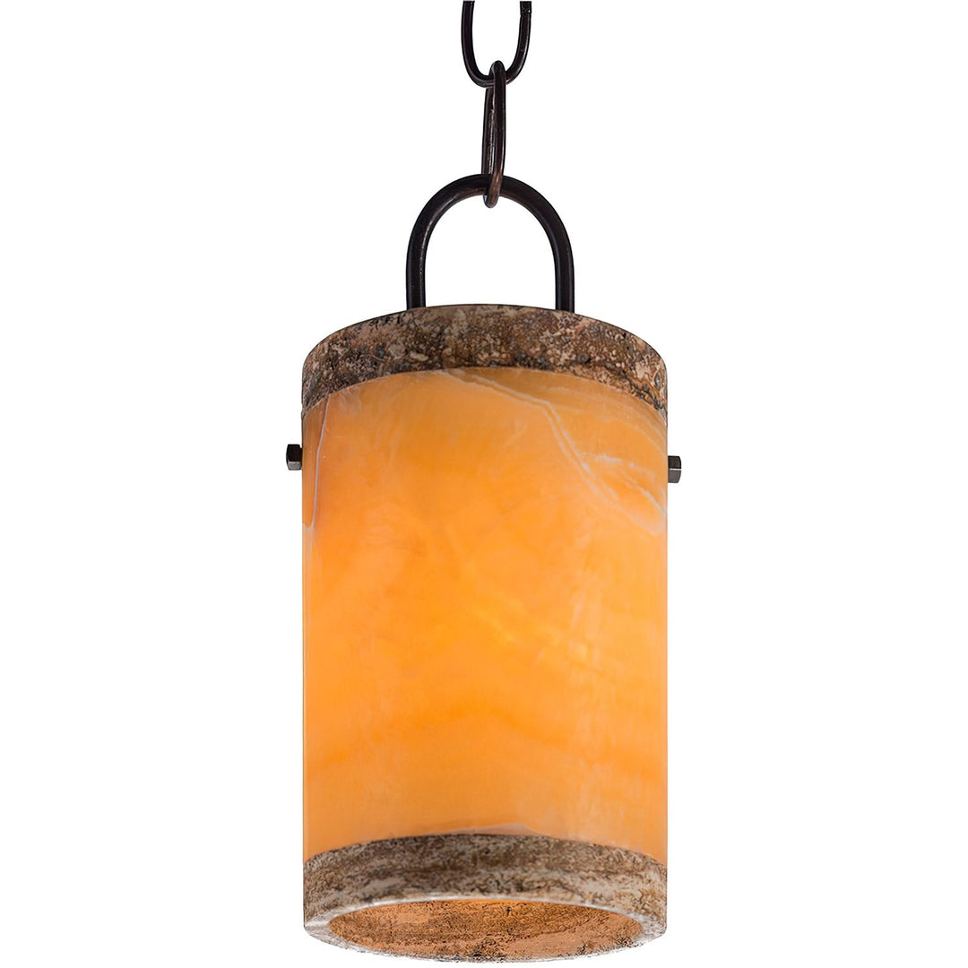 Campana Simple Wrought Iron Alabaster Pendant