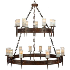 Presidio Grand Two-Tier Spanish Revival Wrought Iron Chandelier