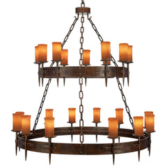 Presidio Grand Two-Tier Spanish Revival Wrought Iron Chandelier