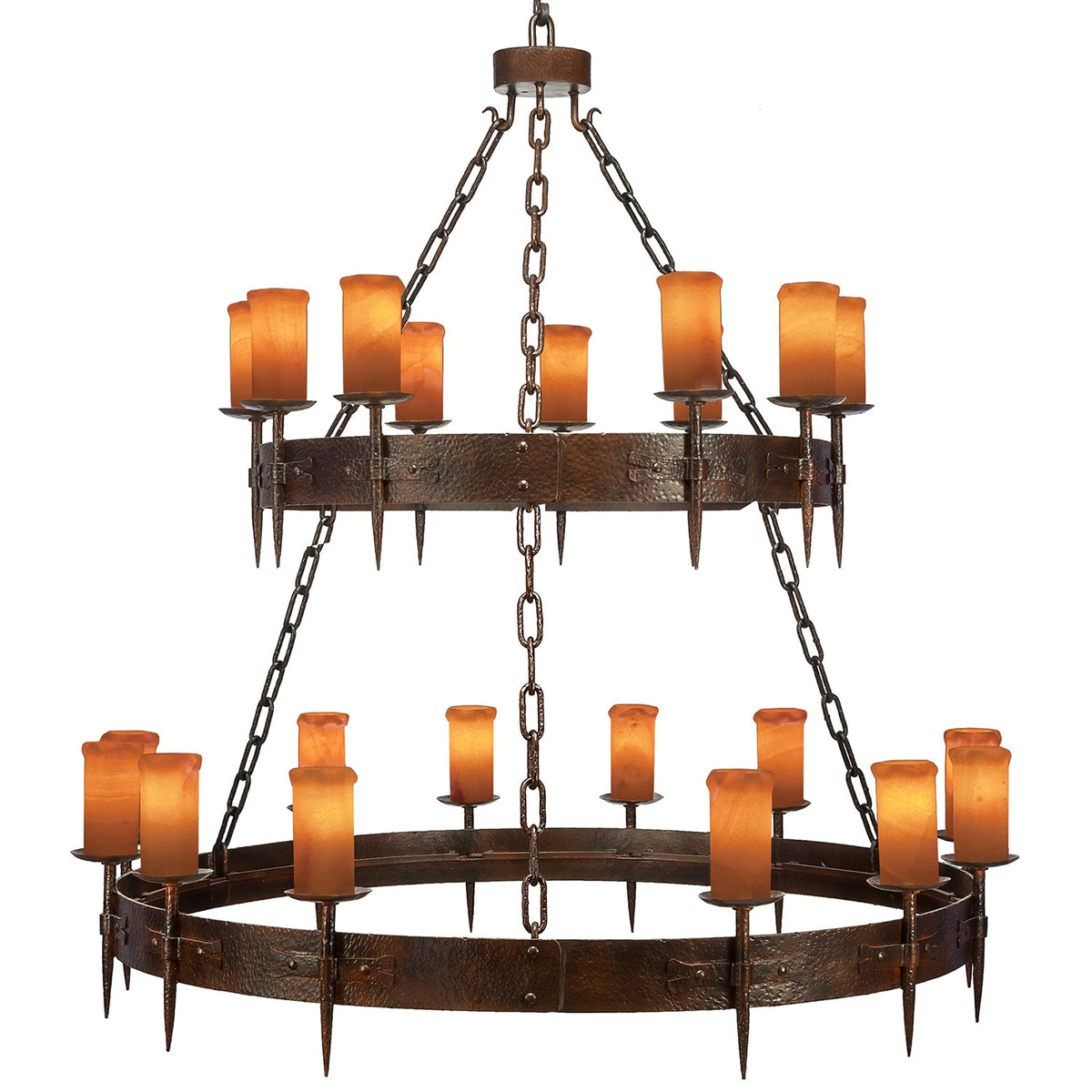 Presidio Grand Two-Tier Spanish Revival Wrought Iron Chandelier