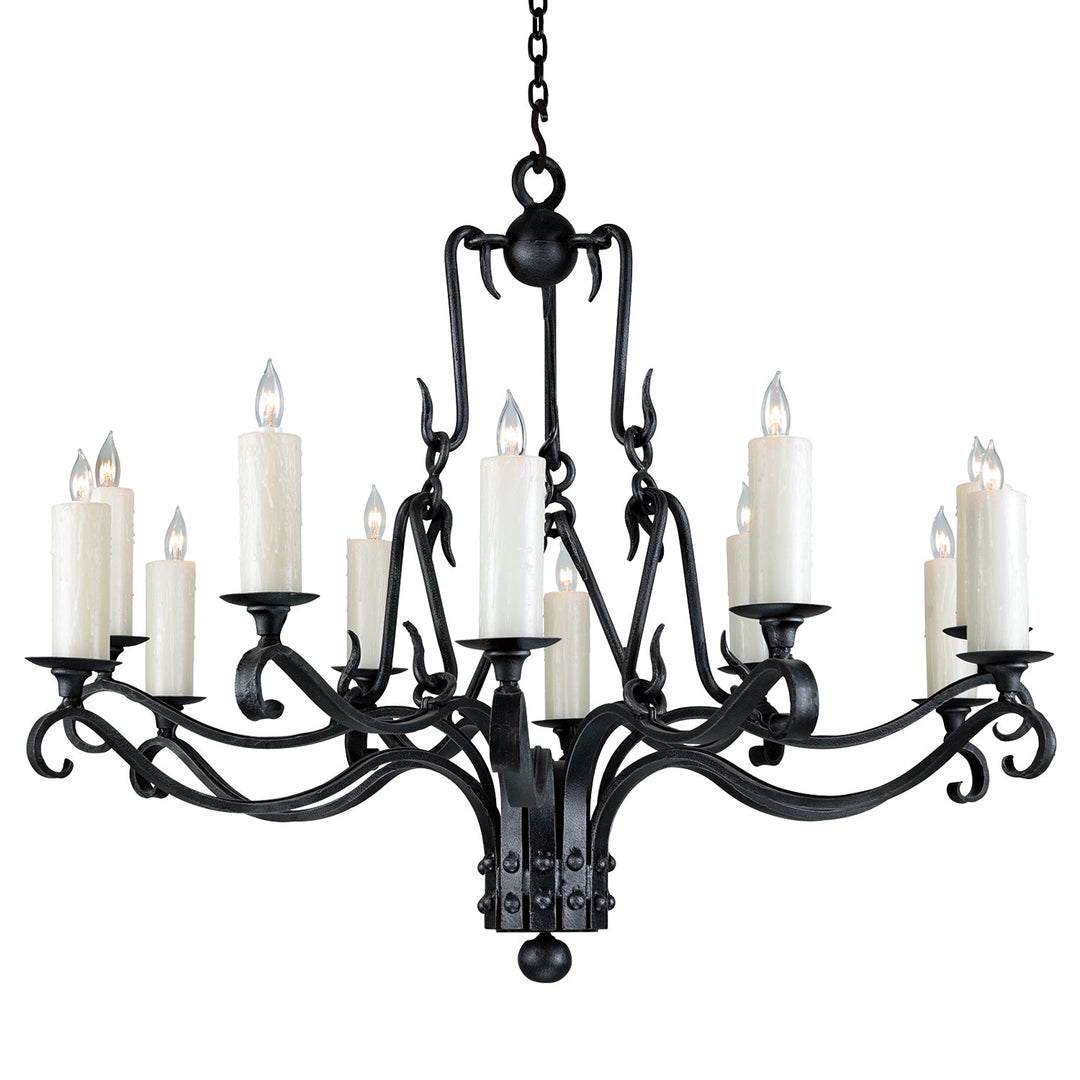 Rachel Wrought Iron Scroll Chandelier