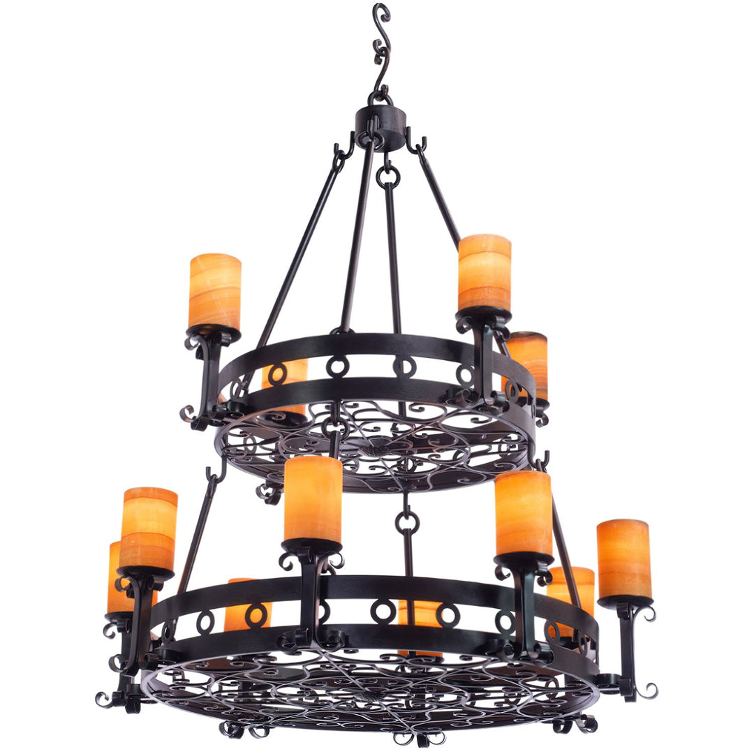 Regency 2 Tier – Spanish Revival Alabaster Chandelier