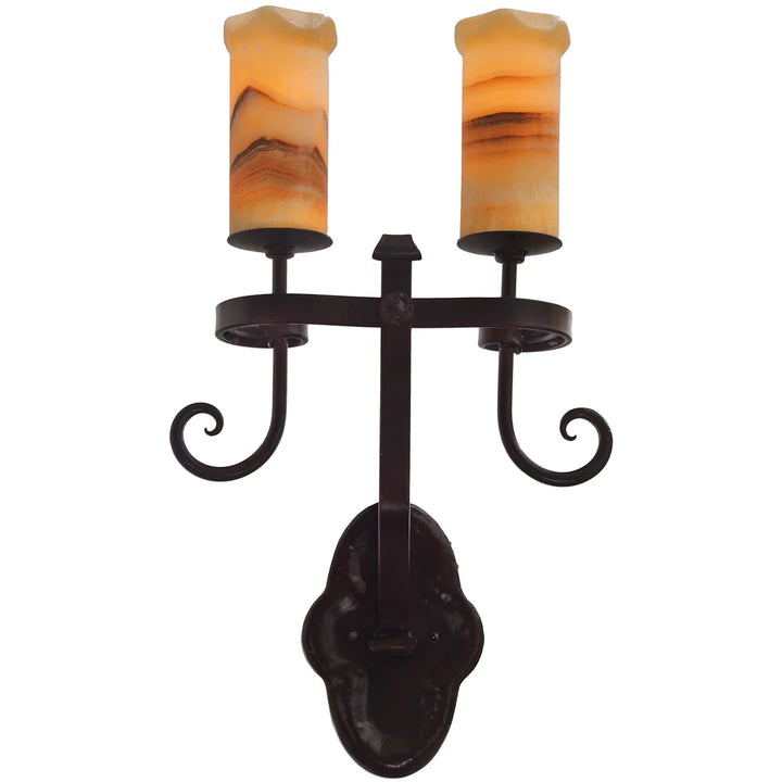 Sierra Onyx Double Scroll Arm Wall Sconce