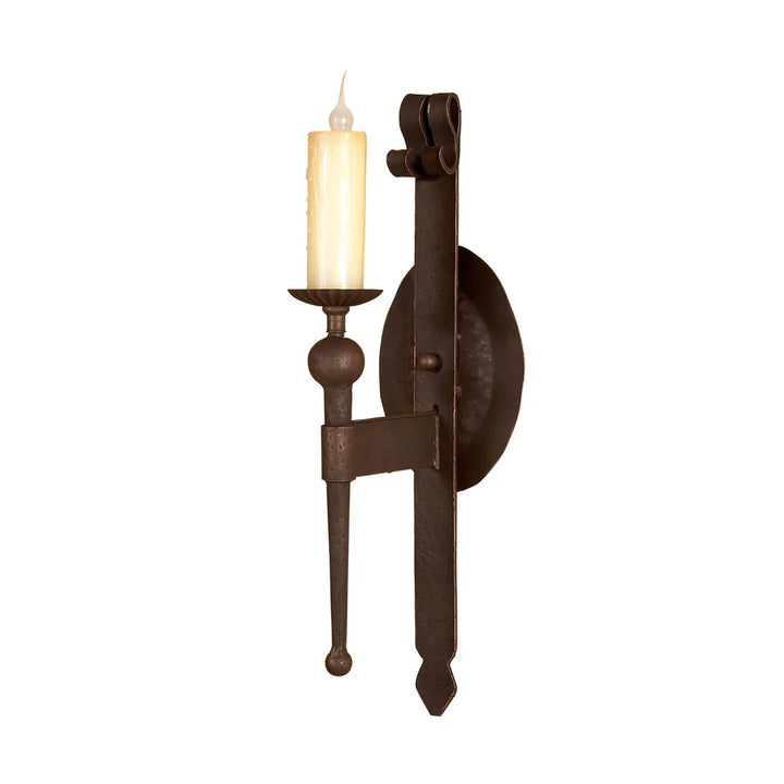 Sierra Iron Turned Arm Candle Wall Sconce