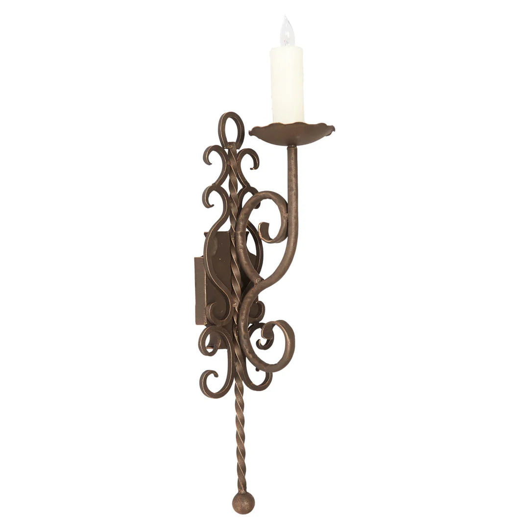 Sierra Iron Ornate Vine Candle Wall Sconce