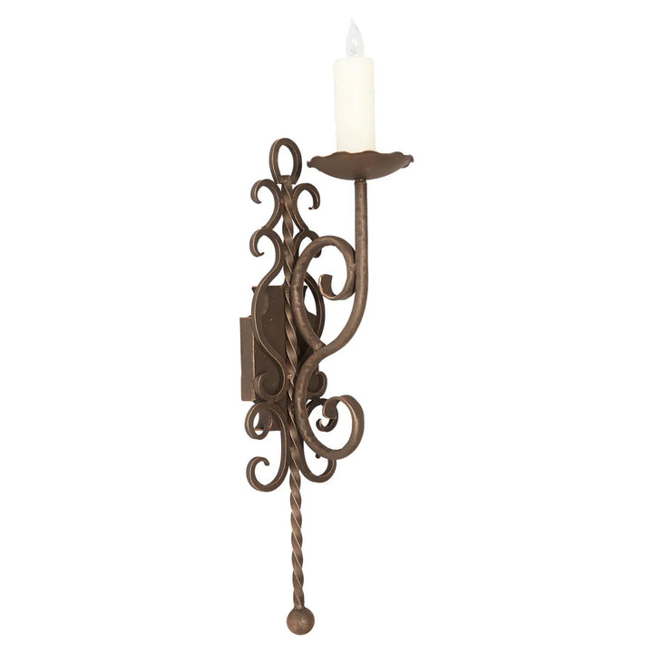 Sierra Iron Ornate Vine Candle Wall Sconce