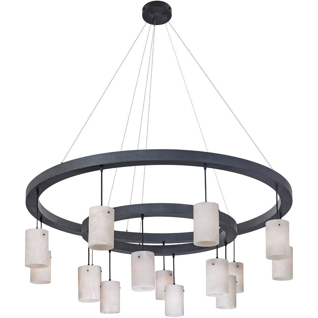 Stratos Grand Two-Tier Alabaster Chandelier