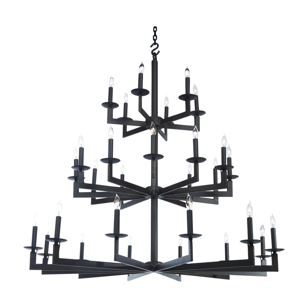 The W Architectural Three-Tier Wrought Iron Chandelier