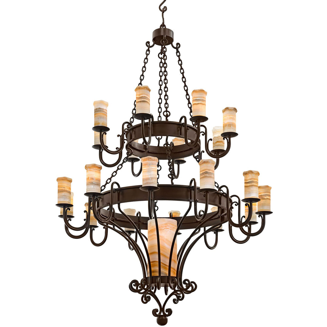 Trevi Grand Two-Tier Alabaster Chandelier