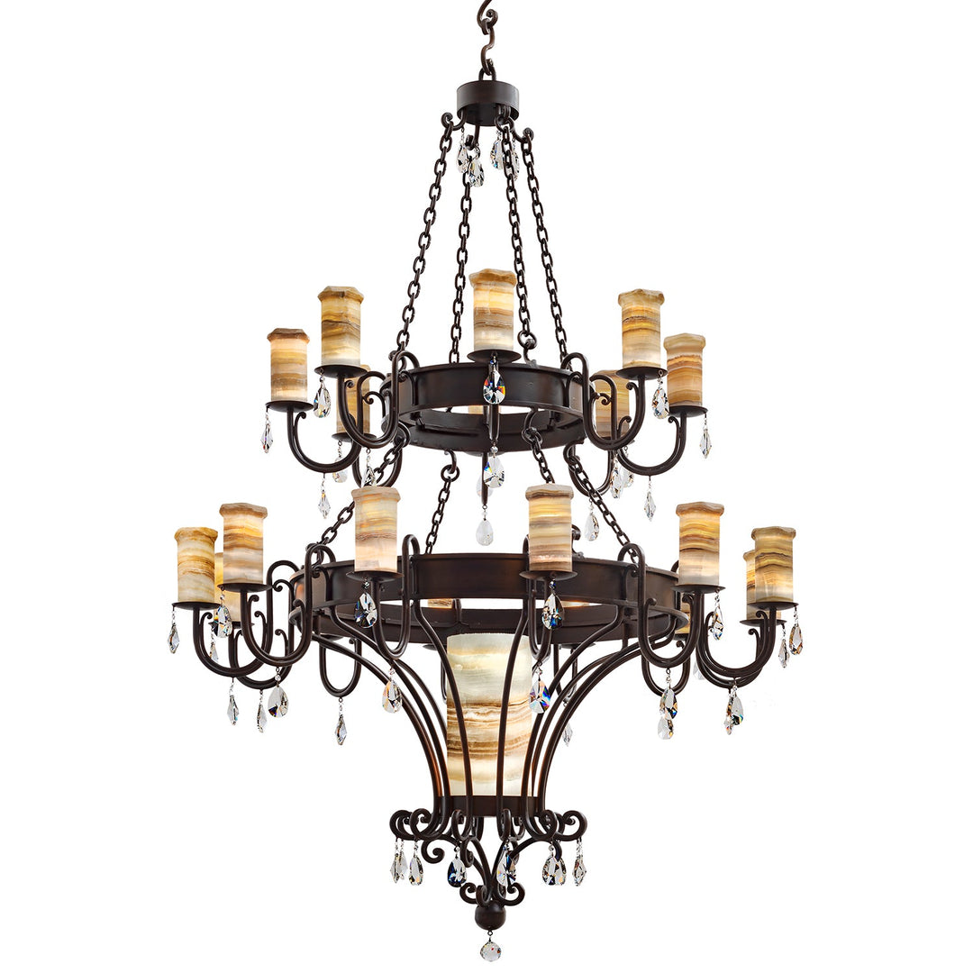 Trevi Heirloom Two-Tier Alabaster Chandelier with Crystals