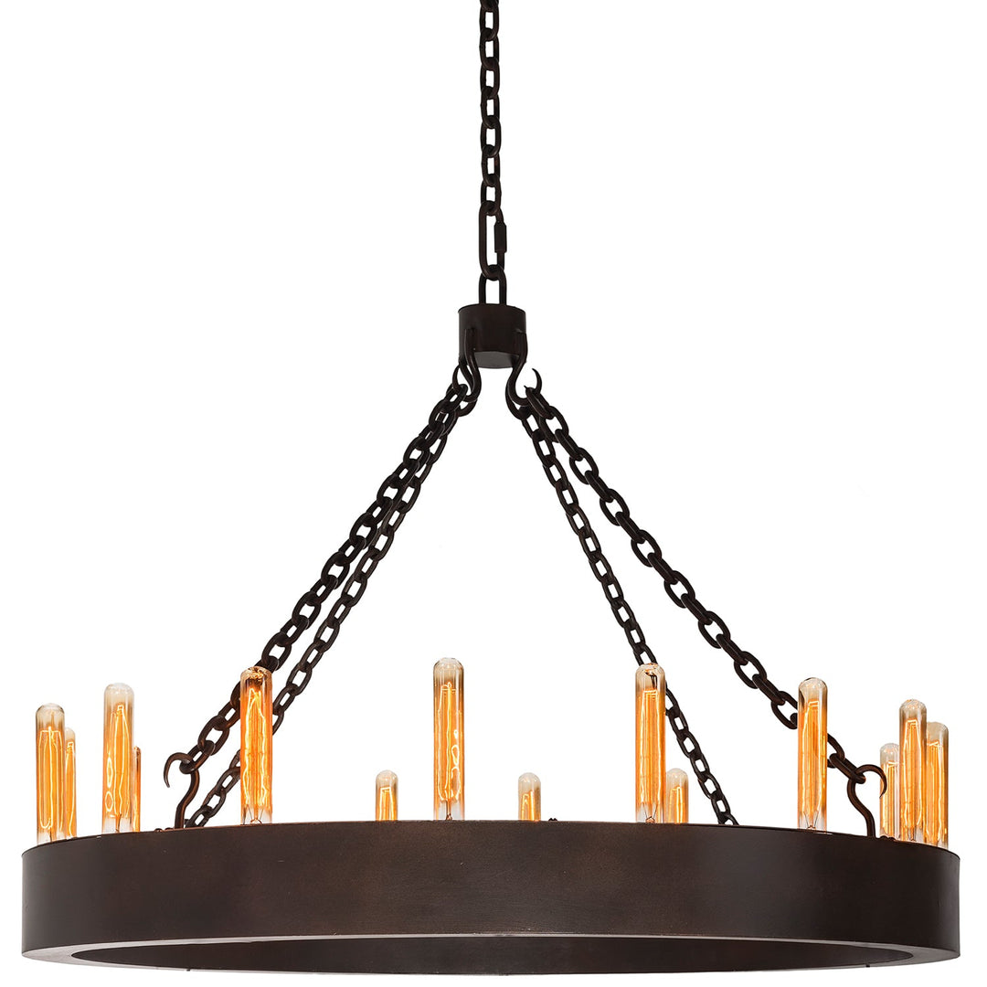 Troy Architectural Single-Tier Wrought Iron Ring Chandelier