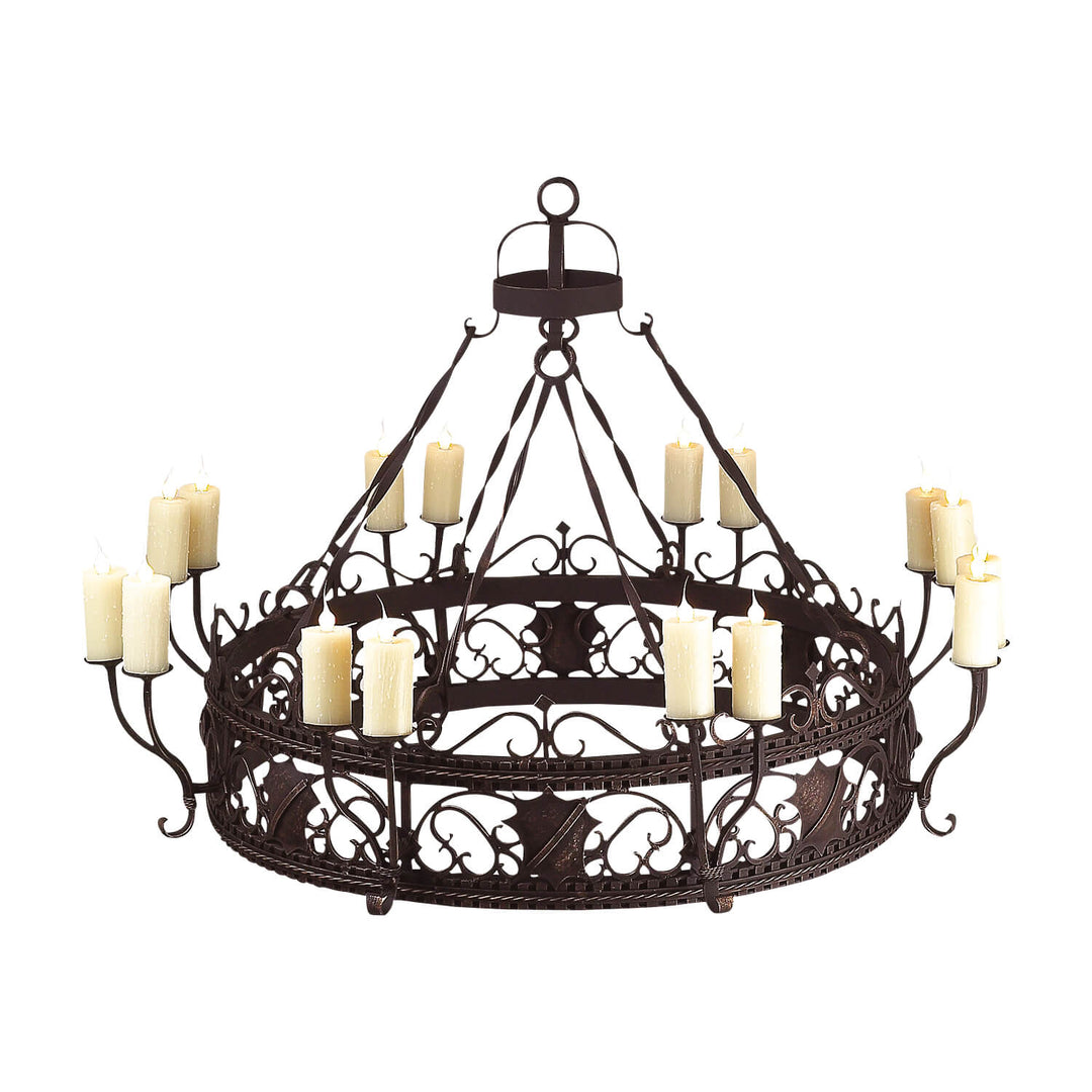 Venice Wrought Iron Chandelier Round Hammered